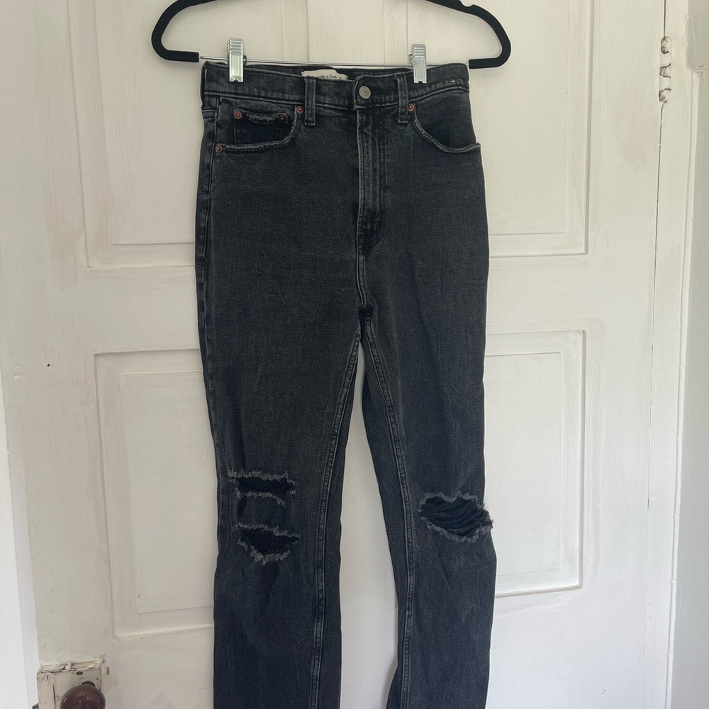 Abercrombie & Fitch Charcoal High-Rise Jeans
